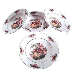 Vintage Salad Bowls Set of Bowls, Cottage Dinnerware, Romeo Y Julieta Soup Bowls